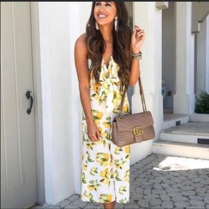 Strapless lemon jumpsuit
